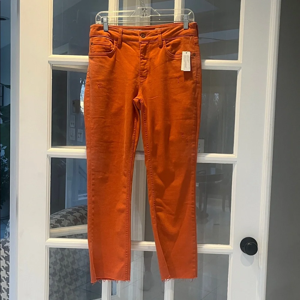 Anthropologie Pilcro High-Rise Bootcut Crop Pants Jeans New Orange Women's Sz 28 - Picture 2 of 4